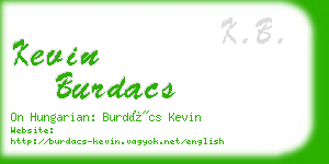 kevin burdacs business card